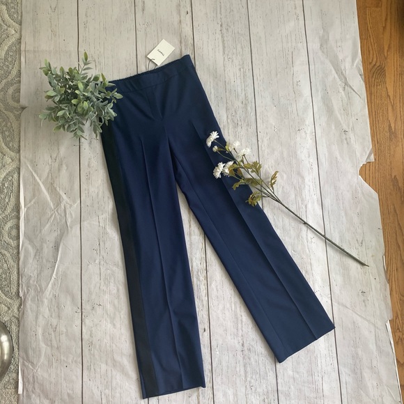 THEORY • blue and black stripe snap dress pull on pant nwt - Picture 13 of 16